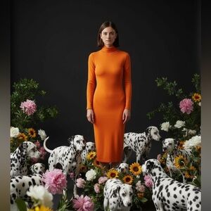 Fashion is my chocolate slinky orange dress